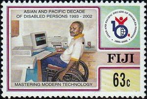 Stamp, Mastering modern technology, Fiji,  , Disabled