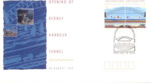 First Day Cover, Sydney Harbour Bridge and Tunnel, Australia,  , Bridges