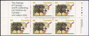 Booklet Pane, Bartlett Pear, Canada,  , Trees, Flowers, Fruits, Plants (Flora)