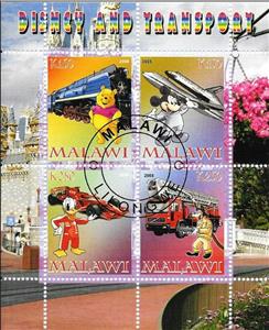 Souvenir Sheet, Disney and transport, Cinderellas,  , Disney, Transport