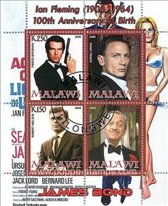 Souvenir Sheet, Ian Fleming - II., Cinderellas,  , film, Actors