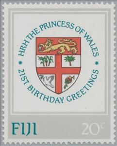 Stamp, Coat of Arms, Fiji,  