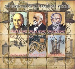 Souvenir Sheet, Inventors of Transport Vehicles - I., Cinderellas,  , Изобретатели