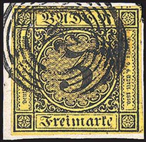 Stamp, Value in circle, German States,  , Numbers