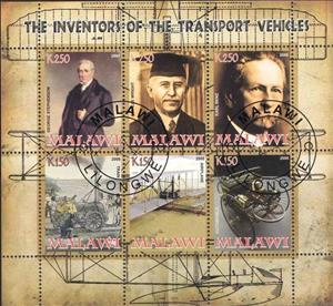Souvenir Sheet, Inventors of Transport Vehicles - II., Cinderellas,  , Изобретатели