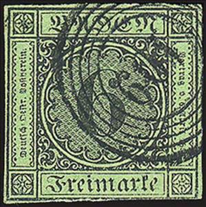 Stamp, Value in circle, German States,  , Numbers