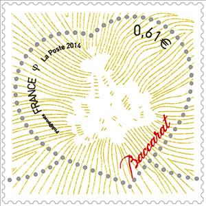 Stamp, Heart of Baccarat, France,  