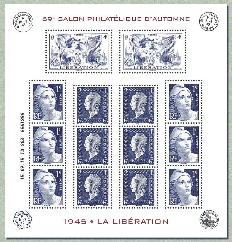 69th Philatelic Salon d'Automne, 1945. The Liberation