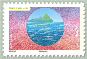Stamp, Land in sight, France,  