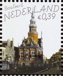 Stamp, Cityhall Bolsward, Netherlands,  , Towers, City Halls, Townscapes / City Views