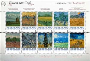 Souvenir Sheet, Vincent van Gogh: Landscapes, Netherlands,  , Landscapes, Paintings, Art