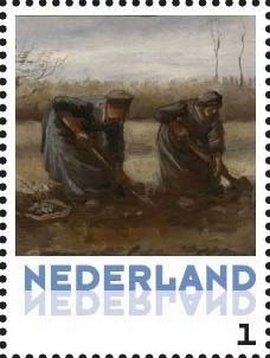 Vincent van Gogh: Peasant woman digging out potatos