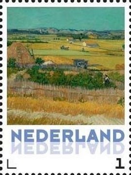 Stamp, Vincent van Gogh: The harvest, Netherlands,  , Paintings, Agriculture, Art