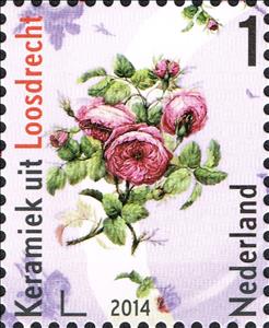 Stamp, Ceramics from Loosdrecht, Netherlands,  , Flowers, Glass and Earthenware, Ceramics, Plants (Flora)