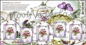 Souvenir Sheet, Ceramics from Loosdrecht, Netherlands,  , Flowers, Glass and Earthenware, Ceramics, Plants (Flora)