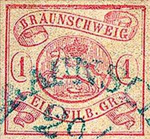 Stamp, Braunschweig coat of arms, German States,  