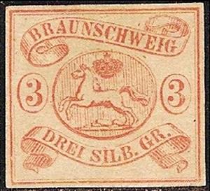 Stamp, Braunschweig coat of arms, German States,  