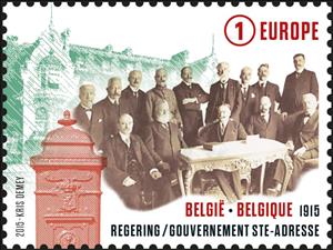 Stamp, Belgian Governement in Sainte-Adresse, Belgium,  