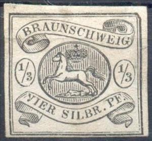 Stamp, Braunschweig coat of arms, German States,  