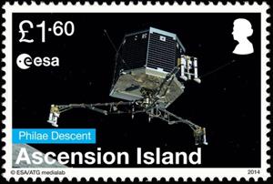 Stamp, Space robot, Ascension Island,  