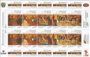 Mini Sheet, Independence Bicentennial, Venezuela,  