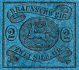 Stamp, Braunschweig coat of arms, German States,  