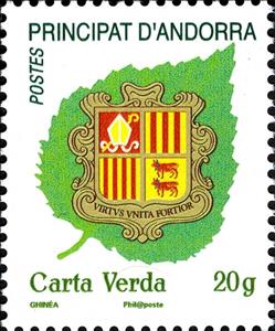 Stamp, Arm of Andorra, Andorra, French Administration,  