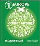 Stamp, Season's Greetings Europe Top+Right imperforated, Belgium,  , Christmas