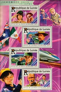 Mini Sheet, Scout Jamboree, Japan, Guinea, Social Democratic Republic,  , Scouting