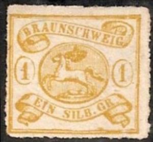 Stamp, Braunschweig coat of arms, German States,  