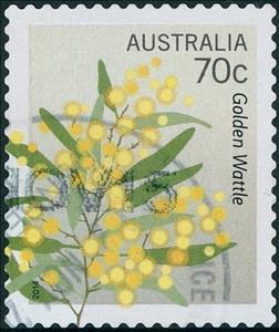 Stamp, Golden Wattle, Australia,  