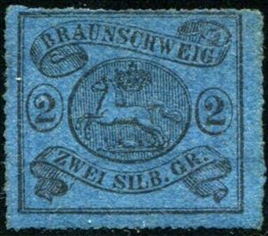 Stamp, Braunschweig coat of arms, German States,  