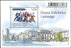 Souvenir Sheet, Dansa 7 parroquies, Andorra, French Administration,  