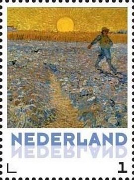 Stamp, Vincent van Gogh: The sower, Netherlands,  , Paintings, Agriculture, Art