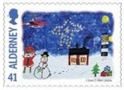 Santa, Snowman on a Starry Night
