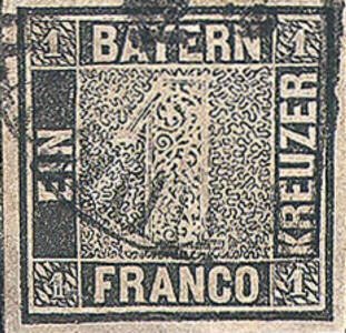 Stamp, Value digit in the square, German States,  