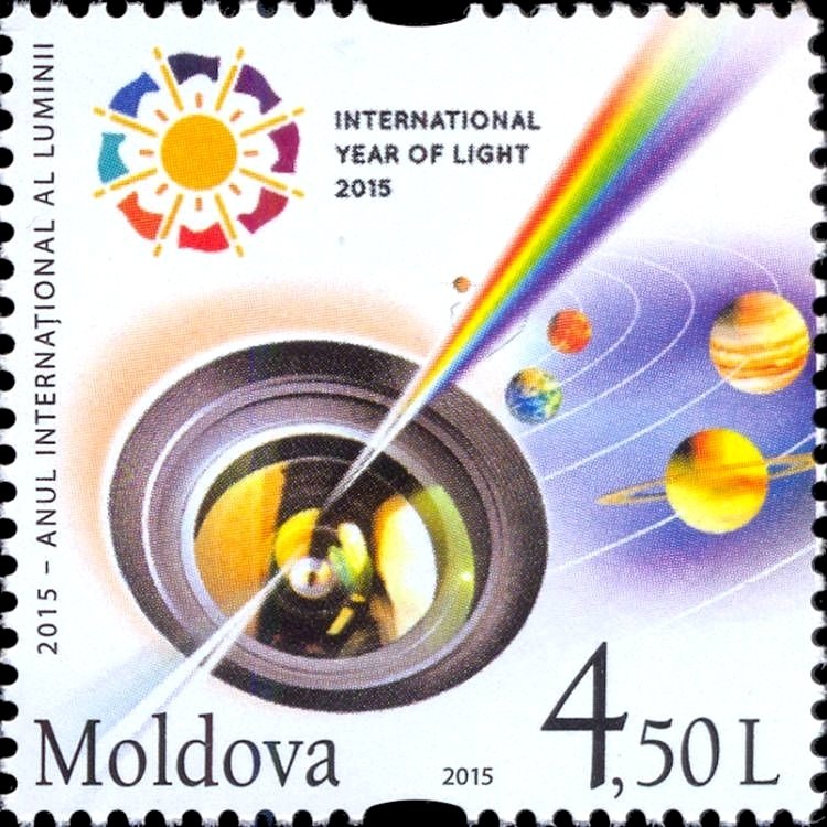 Logo of the International Year of Light and Allegory of Ligh