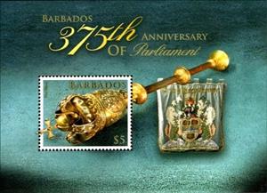 Souvenir Sheet, Mace & Bridgetown Coat of Arms, Barbados,  , Coats of Arms