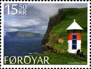 Stamp, Akraberg Lighthouse, Faroe Islands,  , Lighthouses