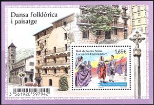 Souvenir Sheet, Santa Anna Ball, Andorra, French Administration,  
