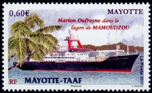 Stamp, Ship Marion Dufresne, Mayotte,  , Ships