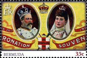 Stamp, King Edward VII, Bermuda,  , Royalty, Queens