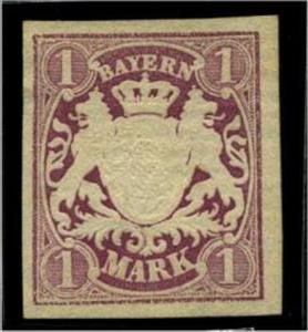 Stamp, Bayern coat of arms, German States,  