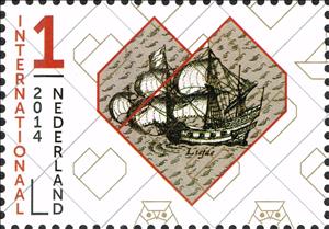Stamp, Sailing ship "De Liefde", Netherlands,  , Ships, Trade, Sailing Ships