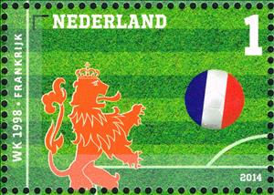 Stamp, WK 1998 France, Netherlands,  , Sport, Heraldic Animals, Football (Soccer)