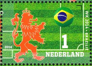 Stamp, WK 2014 Brazil, Netherlands,  , Sport, Heraldic Animals, Football (Soccer)