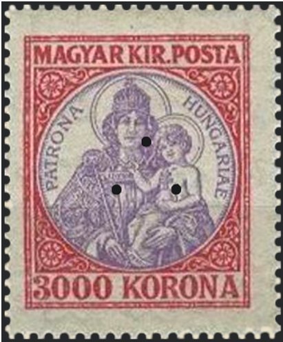 Madonna with Crown, triangular punching