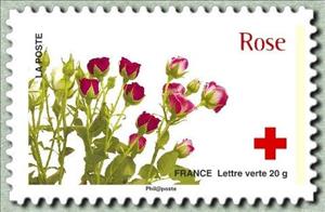 Stamp, Rose, France,  , Red Cross and Red Crescent, Roses