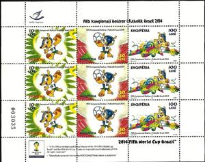 Mini Sheet, Mascot, Albania,  , Football (Soccer)