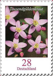 Stamp, Flowers -  Tausendgüldenkraut, Germany, Federal Republic,  , Flowers